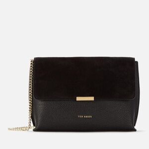 Ted Baker Women's Lisa Suede Bar Detail Cross Body Bag - Black - Like New